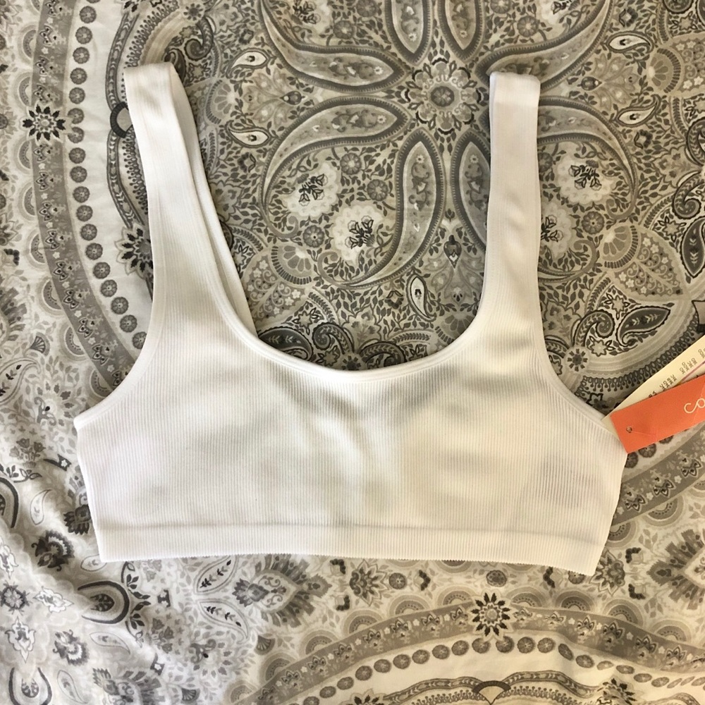 White Ribbed Bralette
